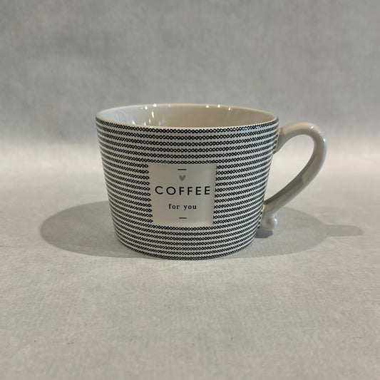 Cup White/Stripes And Coffee