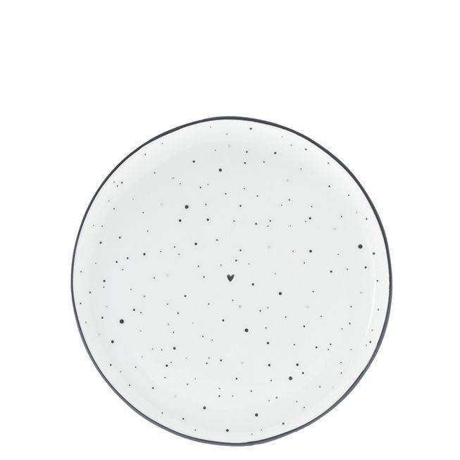 Dessert Plate 19cm White/Little Dots in Black
