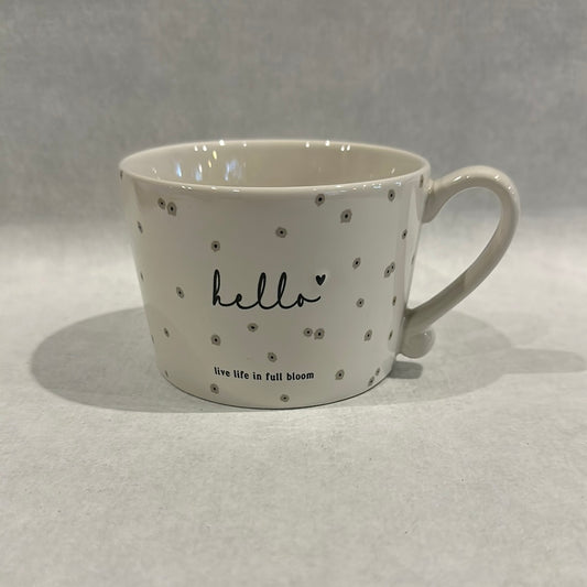 Cup White/Hello Live Life In Full Bloom