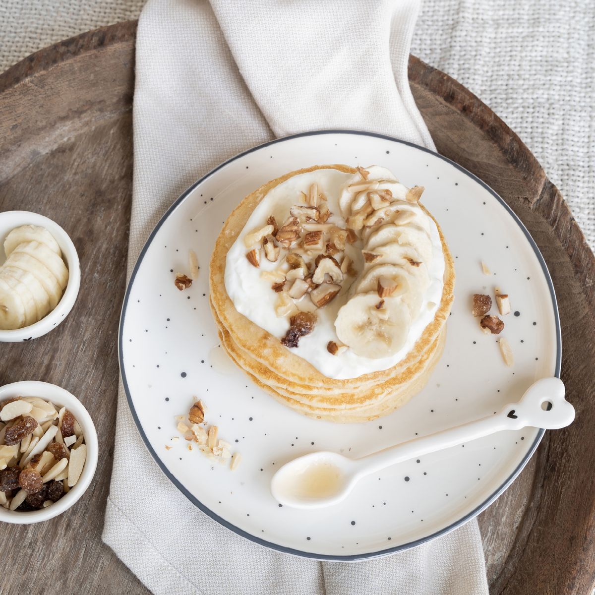 Dessert Plate 19cm White/Little Dots in Black