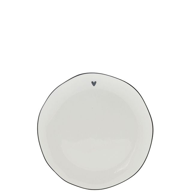 Dessert Plate White/edge black 19 cm