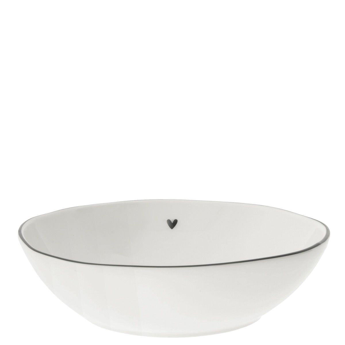 Soup or Pasta Plate white/little heart in black 21x5cm