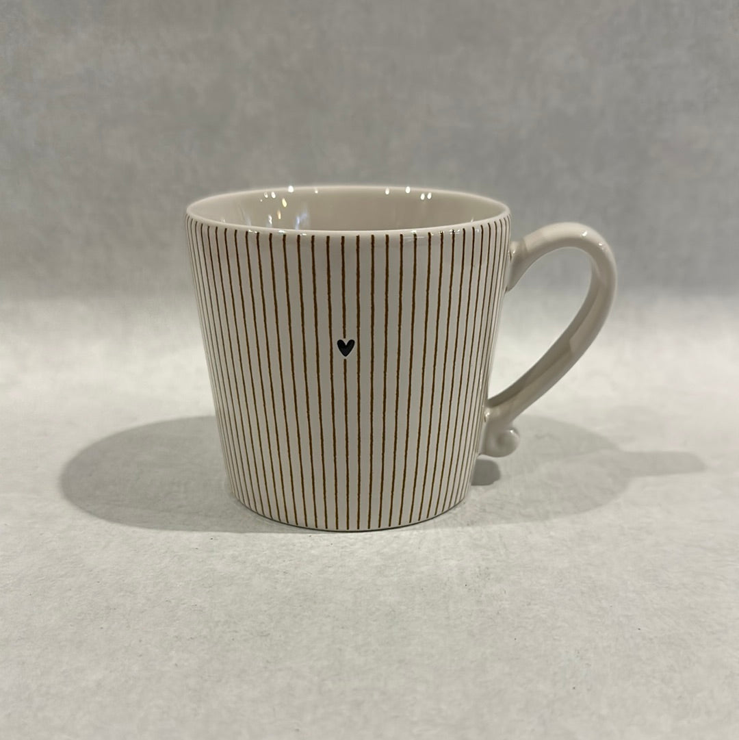 Mug White/Stripes In Caramel