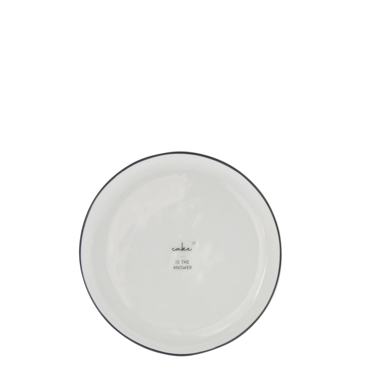 Cake Plate 16cm White/Cake is the answer Black