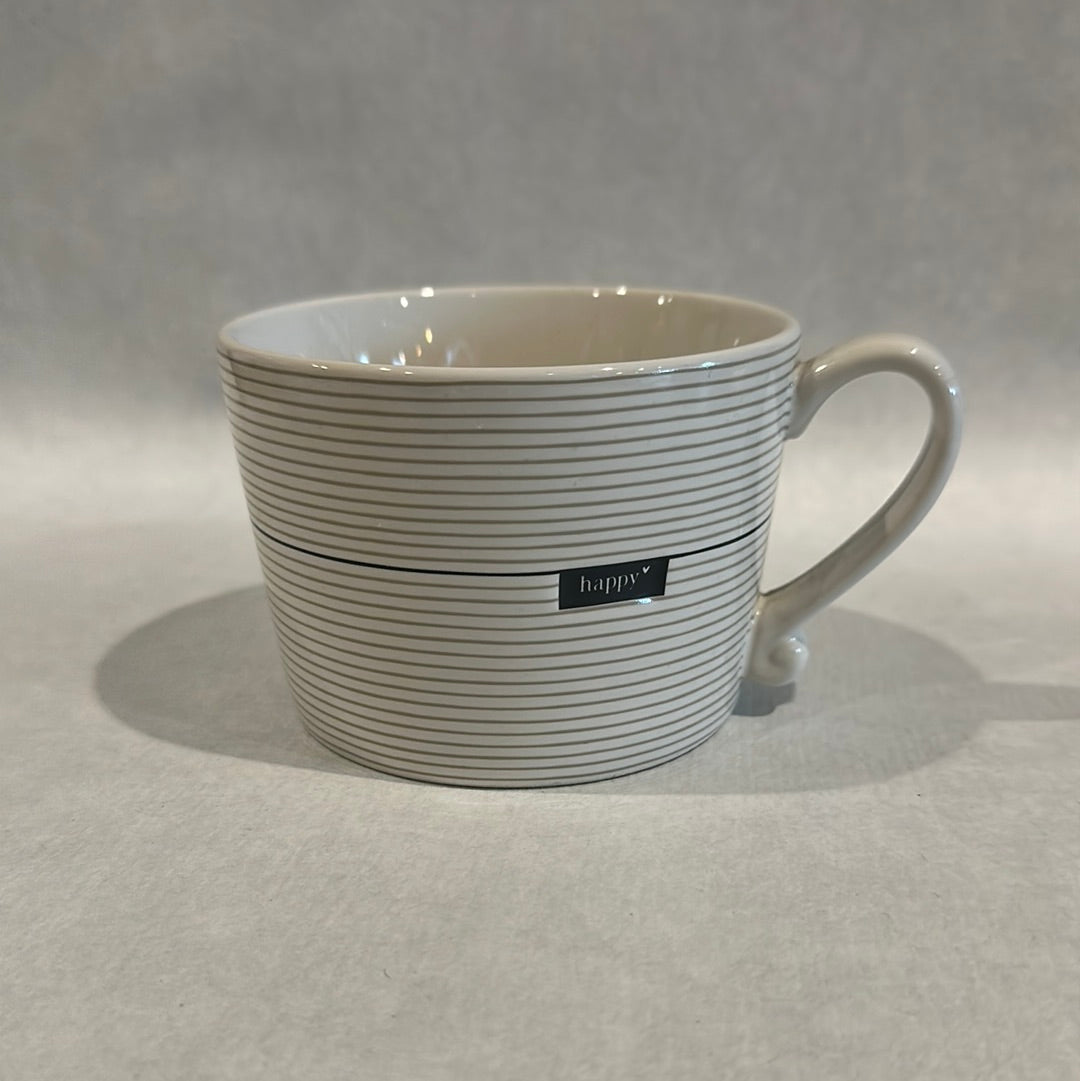 Cup White/Stripes Titane Happy