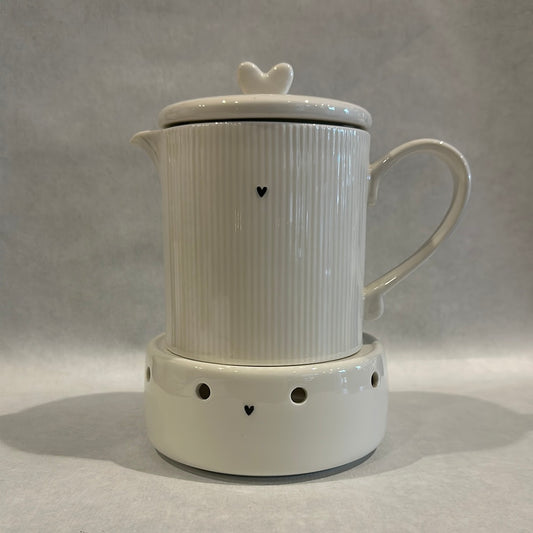 Teapot White / Tealight Holder White