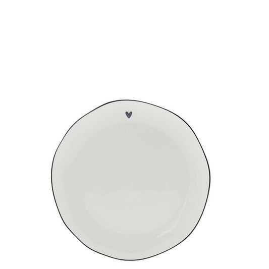 Dessert Plate White/edge black 19 cm