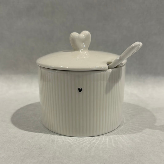 Suger Bowl White With Relief