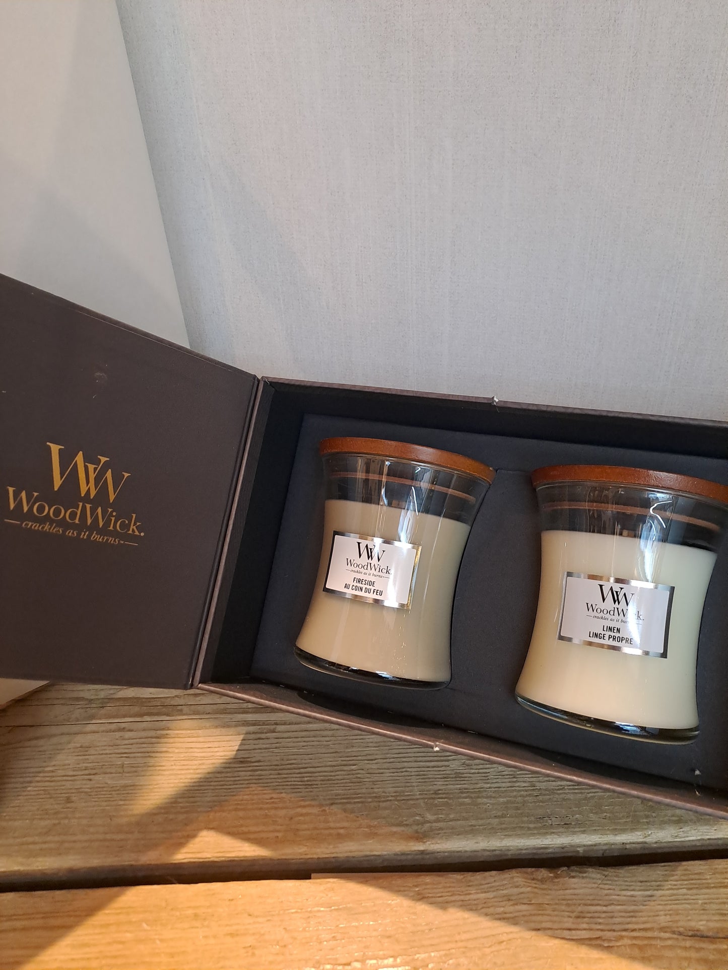 Giftset woodwick kaarsen