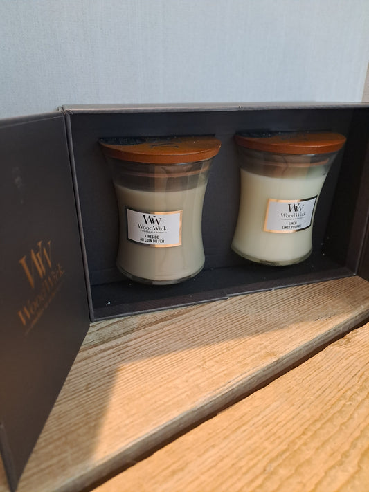Giftset woodwick kaarsen